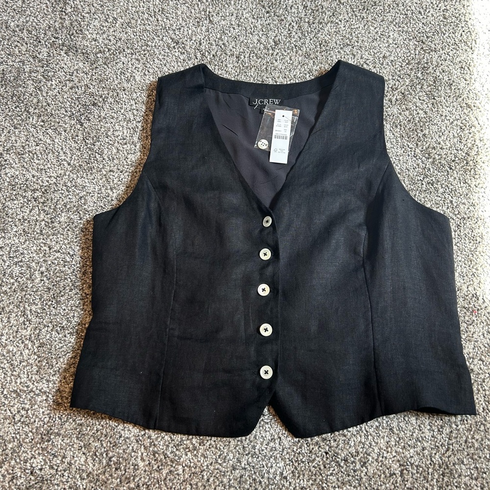 J. CREW slim-fit linen vest